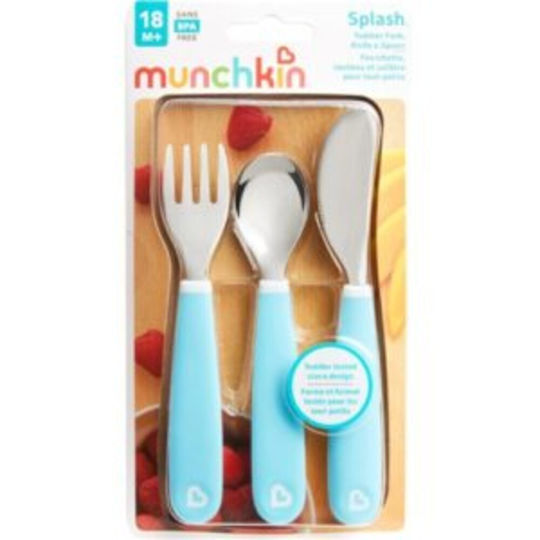 Munchkin Set Baby Cutlery Splash from Metal for 18+ Months Light Blue 3pcs