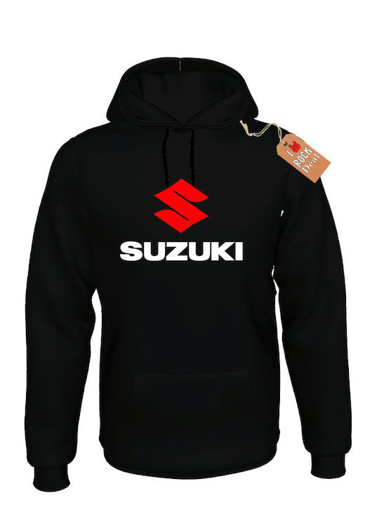 SUZUKI Herren Sweatshirt mit Kapuze Schwarz