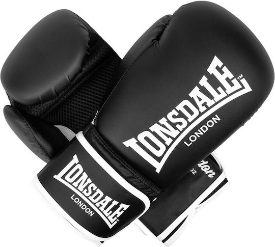 Lonsdale Ashdon Γάντια Πυγμαχίας από Συνθετικό Δέρμα για Αγώνα Μαύρα