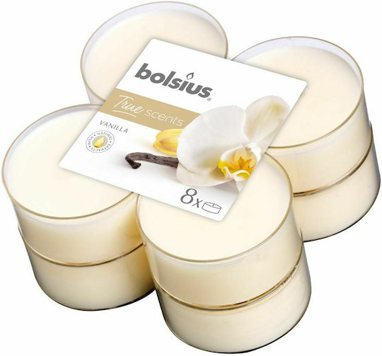 Bolsius Ρεσώ True Scents με Άρωμα Βανίλια σε Μπεζ Xρώμα 8τμχ