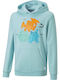 Kids Sweatshirt with Hood and Pockets Turquoise