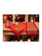 Linea Home Allegre Set Christmas Tablecloths Square Red 7pcs