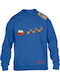 Kids Sweatshirt Blue Christmas Santa Claus Reindeer