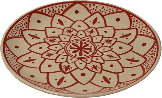 Atmosphera Round Ceramic Decorative Platter Morocco Beige 30x30cm