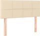vidaXL Fabric Bed Headboard Cream 90x88cm