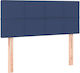 vidaXL Fabric Bed Headboard Blue 90x88cm