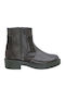 Leder Stiefeletten Damen Khaki