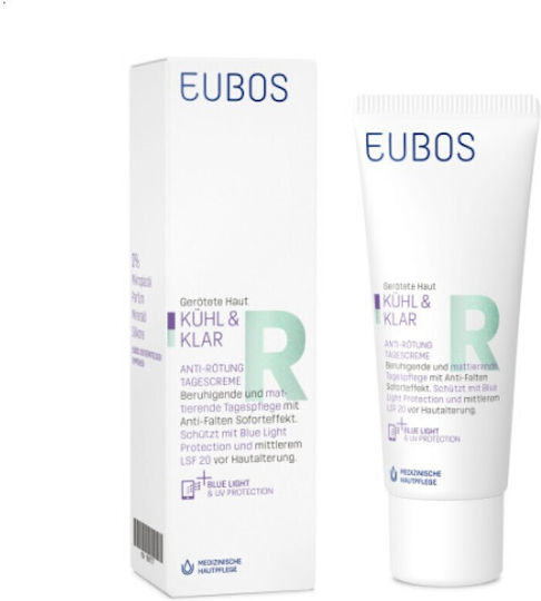 Eubos Cool & Calm Redness Relieving Ενυδατική Κρέμα Προσώπου Ημέρας με SPF20 κατά της Ερυθρότητας με Πανθενόλη 40ml