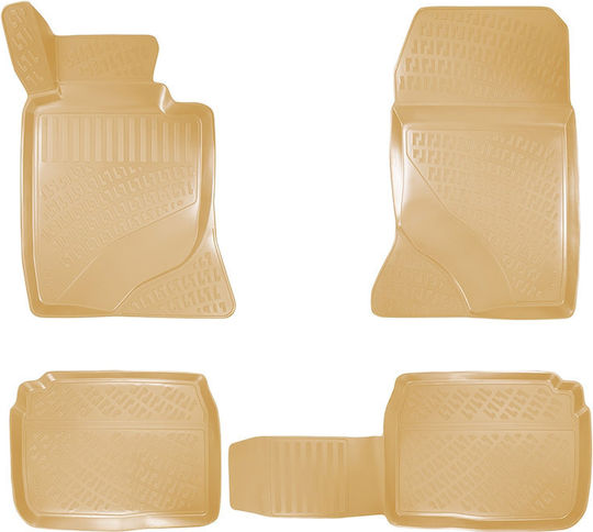 Rizline Set of Front and Rear Mats 4pcs Tray Type for Mercedes-Benz CLS Class / E Class Beige