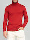 Vittorio Artist Herren Langarm-Pullover Rollkragen Rot