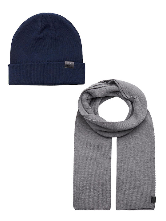 Set with Beanie in Navy Blue color