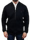 Sogo Men's Knitted Cardigan with Zipper Black