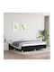 Double Bed Mattress Topper Upholstered with Fabric Black for Mattress 160x200cm