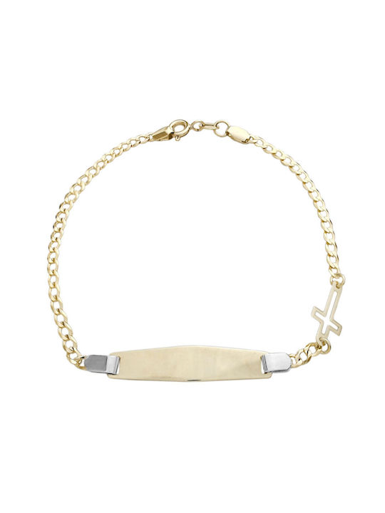 Two-Tone Gold Bracelet with ID 14K