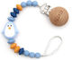 Mimijo Pacifier Clip Pinguin with Beads and Ani...