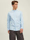 Long-sleeved Cotton Shirt Cashmere Blue