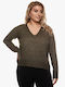 Knitted olive green sweater