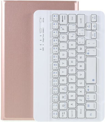 Flip Cover Δερματίνης με Πληκτρολόγιο Ροζ Χρυσό (Galaxy Tab A7 Lite)