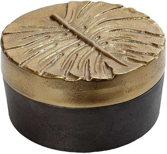 Espiel Dekorative Box Metallisch Blatt Grey - Gold