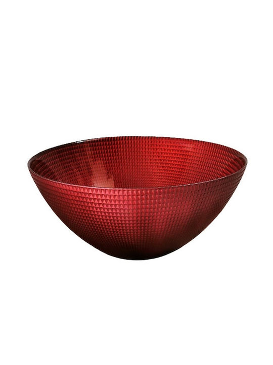 Cryspo Trio Salatschüssel Glas Rot 29x29cm 1Stück