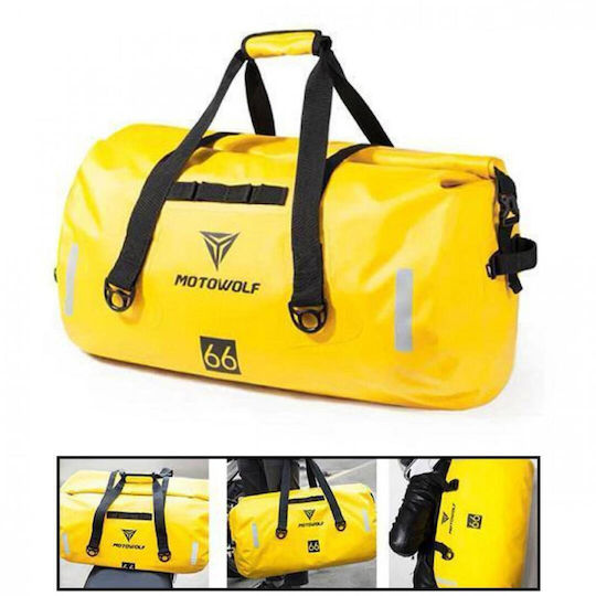 Motowolf MDL0701B Σάκος Ουράς Μοτοσυκλέτας Αδιάβροχος 66lt σε Κίτρινο Χρώμα
