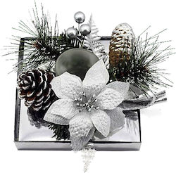 XMASfest Suport Pentru Lumânare Din Ceramică Argintiu