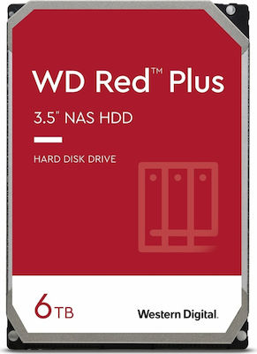 Western Digital Red Plus 6TB HDD Σκληρός Δίσκος 3.5" SATA III 5400rpm με 256MB Cache για NAS