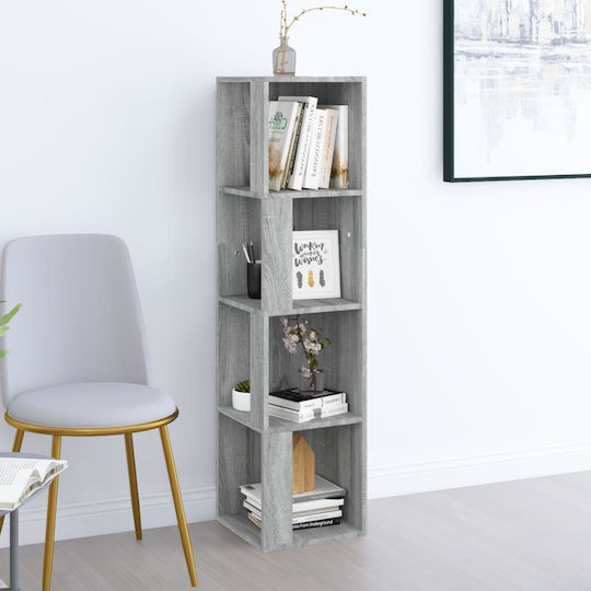 Eckbibliothek Grau Sonoma 33x33x132cm
