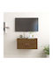 Hängendes Wohnzimmer Nischenschrank aus Massivholz Braun Meliert 60x30x30cm