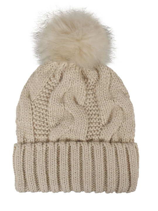 Stamion Gestricktes Kinder Beanie Beige
