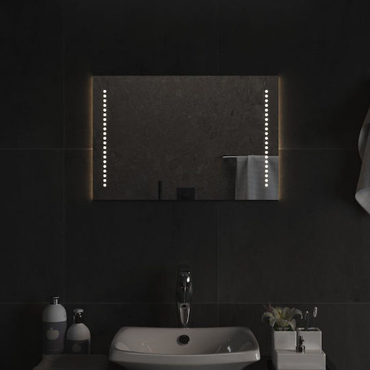 vidaXL Правоъгълена Банско Огледало LED Touch 60x40см