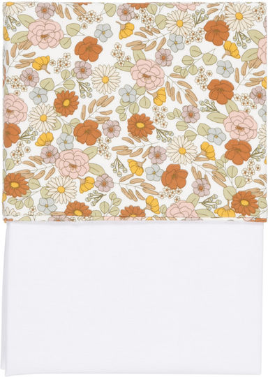 Little Dutch Βρεφικό Σεντόνι Λίκνου Βαμβακερό Vintage Little Flowers Ροζ 70x100εκ.