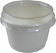 Set de boluri rotunde albe din hârtie cu capac transparent din plastic 350ml 50 bucăți