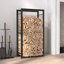 vidaXL Μεταλλικό Ράφι Αποθήκευσης Ξύλων 50x28x94cm Μαύρο