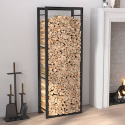 vidaXL Metallisch Box Holzlagerung 50x28x132cm Schwarz