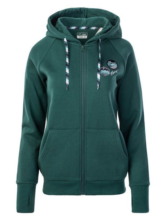 Elbrus Women's Hooded Cardigan Green