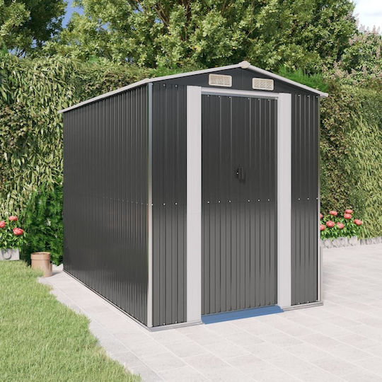Depozit Metalic De Grădină Galvanizat Antracit Rezistent La Vânt L1.92xl2.74xh2.23m