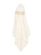Little Dutch Βρεφική Κάπα-Μπουρνούζι με Κουκούλα Pure Soft White 75x75εκ.