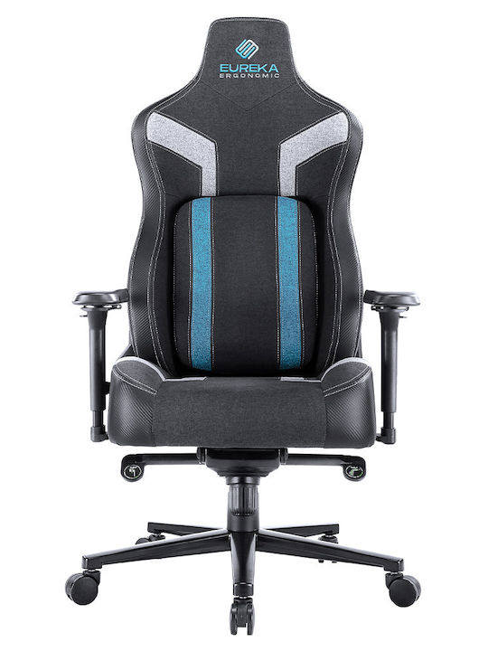 Eureka Ergonomic Python II GC-08 Υφασμάτινη Καρέκλα Gaming με Ρυθμιζόμενα Μπράτσα Μπλε