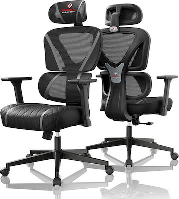 Eureka Ergonomic Norn Καρέκλα Gaming Δερματίνης με Ρυθμιζόμενα Μπράτσα Γκρι