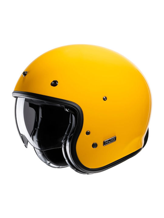 HJC V31 Deep Yellow Motorcycle Helmet Jet ECE 22.06 with Sunvisor