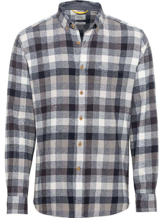 Camel Active Langärmlig Flanell Hemd Geprüft Gray
