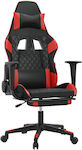 vidaXL 3143765 Artificial Leather Gaming Chair with Footrest Black/Red