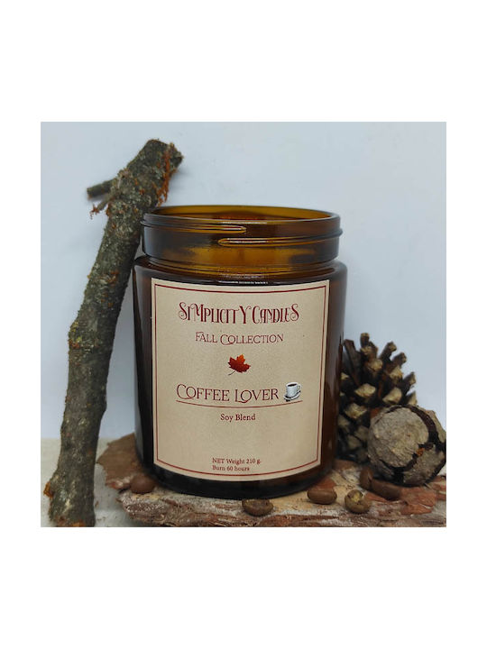 Φυτικό Αρωματικό Κερί σε Βάζο Coffee Lover 60 ωρών 210gr