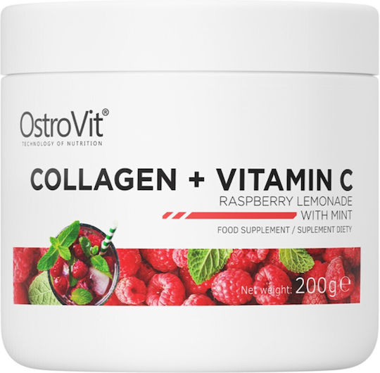 OstroVit Collagen + Vitamin C με Βιταμίνη C 200gr Rasberry Lemonade with Mint