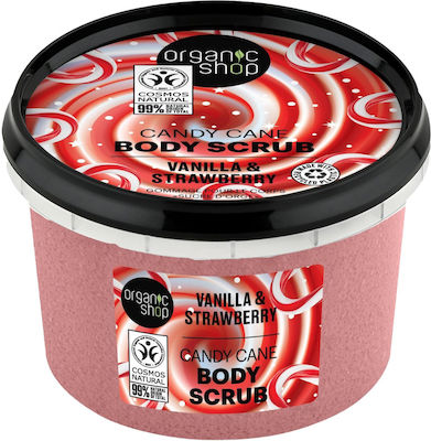 Organic Shop Candy Cane Scrub Σώματος Vanilla & Strawberry 250ml