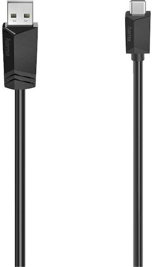 HAMA Cablu USB 2.0 USB-C Masculin - USB-A Negru 1.5m 00200632