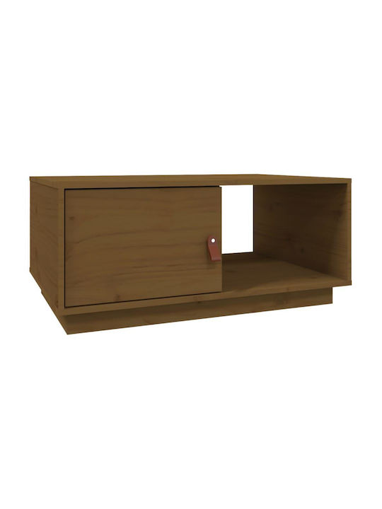 Rectangular Solid Wood Coffee Table Μελί L80xW5...