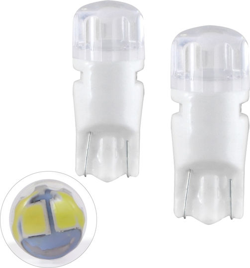 Autoline Lamps Car Ceramics T10 LED White 12V 2pcs