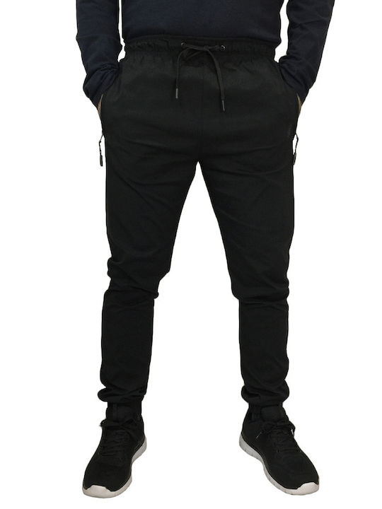 Double Cargo Sweatpants with Elastic Black